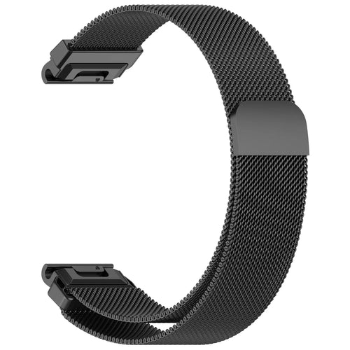 Garmin Fenix E Premium Milanese Strap (Dark Grey)