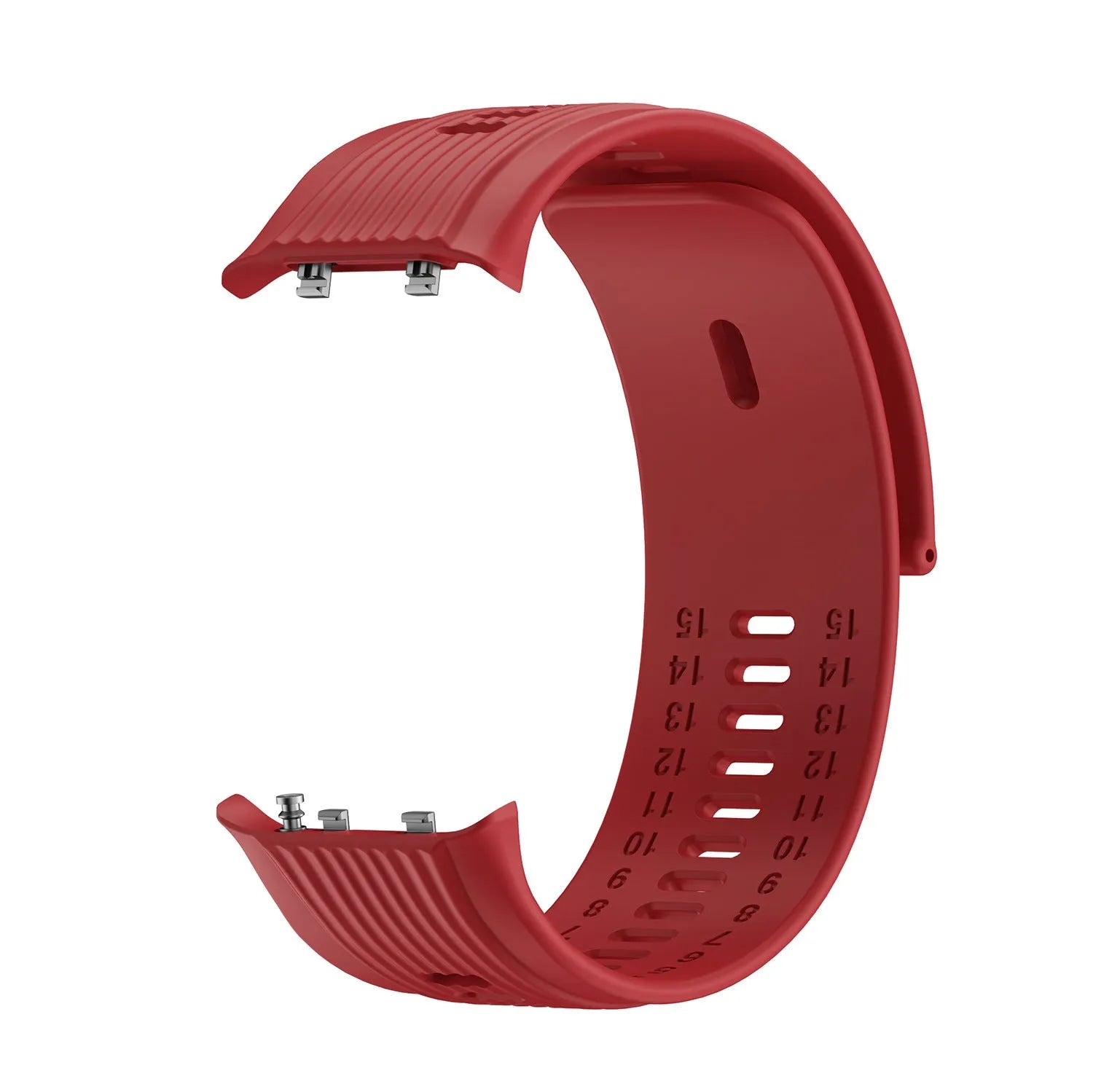 Silicone Strap, red, without a watch, 3/4 front view