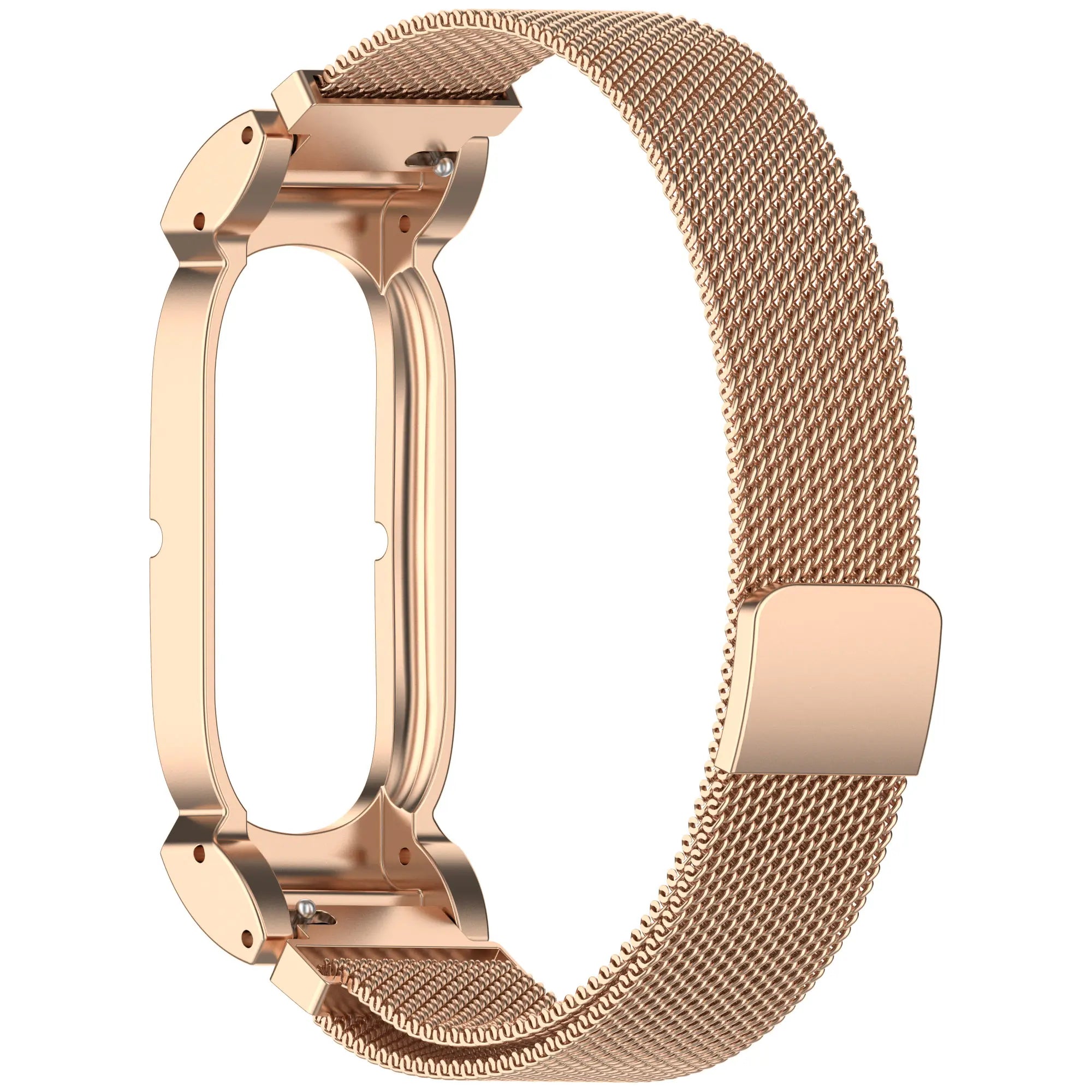 Milanese Strap, rose gold, without a watch, 3/4 front view