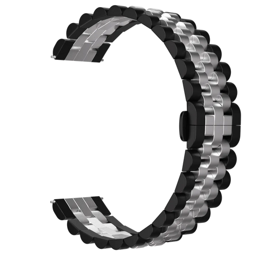 Jubilee Steel Strap, black/silver, without a watch, 3/4 front view