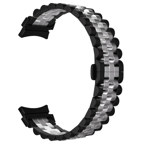 Jubilee Steel Strap, black/silver, without a watch, 3/4 front view