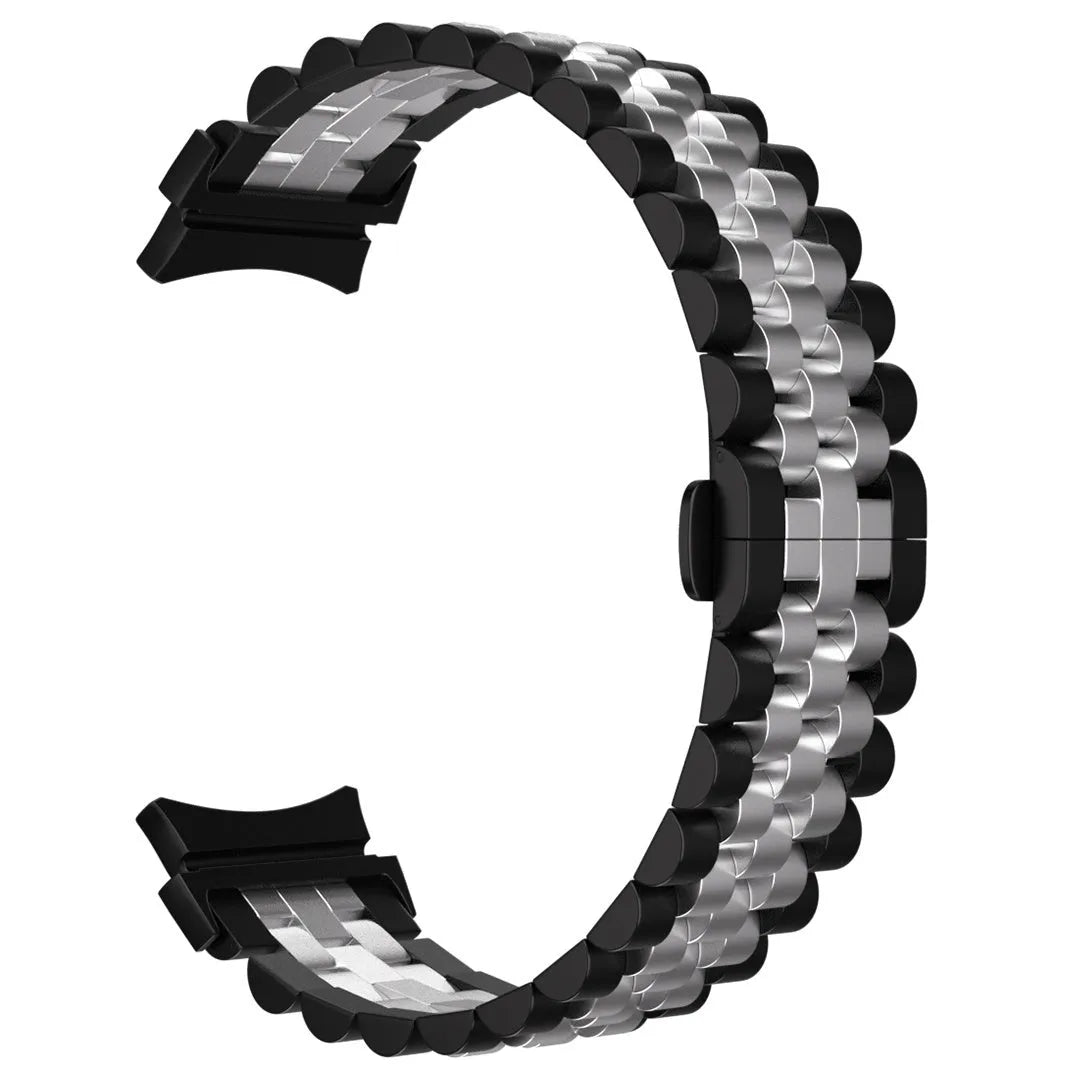 Jubilee Steel Strap, black/silver, without a watch, 3/4 front view
