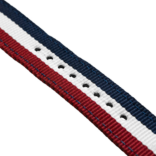 Nylon Buckle Strap, tricolour, without a watch, 3/4 front view