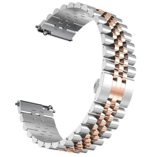 Jubilee Steel Strap, silver/rose gold, without a watch, 3/4 front view