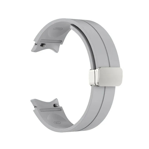 Silicone Magnetic Sport Strap, grey, without a watch, 3/4 front view