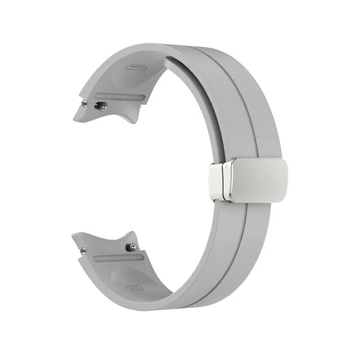 Silicone Magnetic Sport Strap, grey, without a watch, 3/4 front view