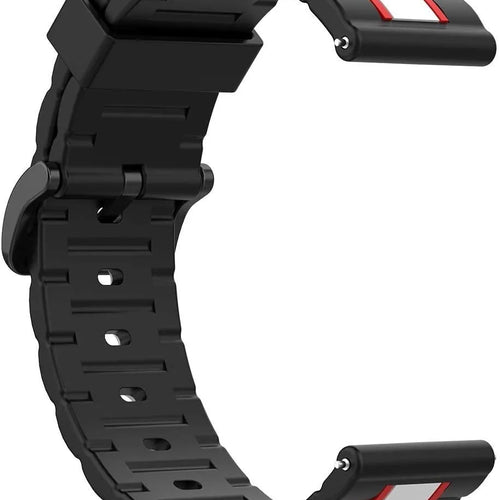 Silicone Special Edition Strap, black/white, without a watch, 3/4 front view