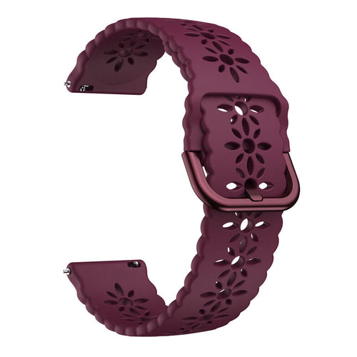 Withings ScanWatch Nova Patterned Silicone Strap (Wine Red)