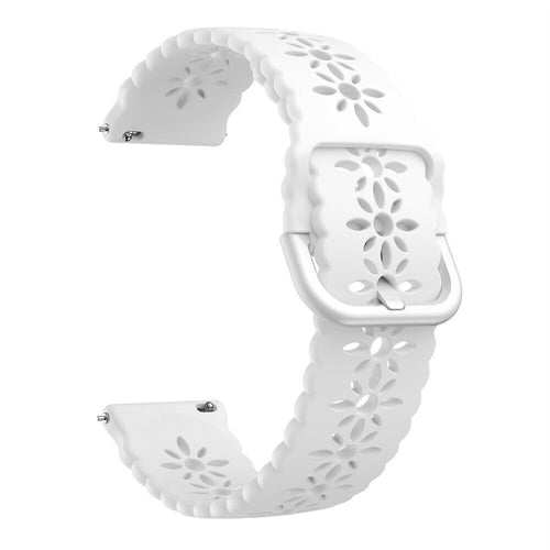 Patterned Silicone Strap, white, without a watch, 3/4 front view