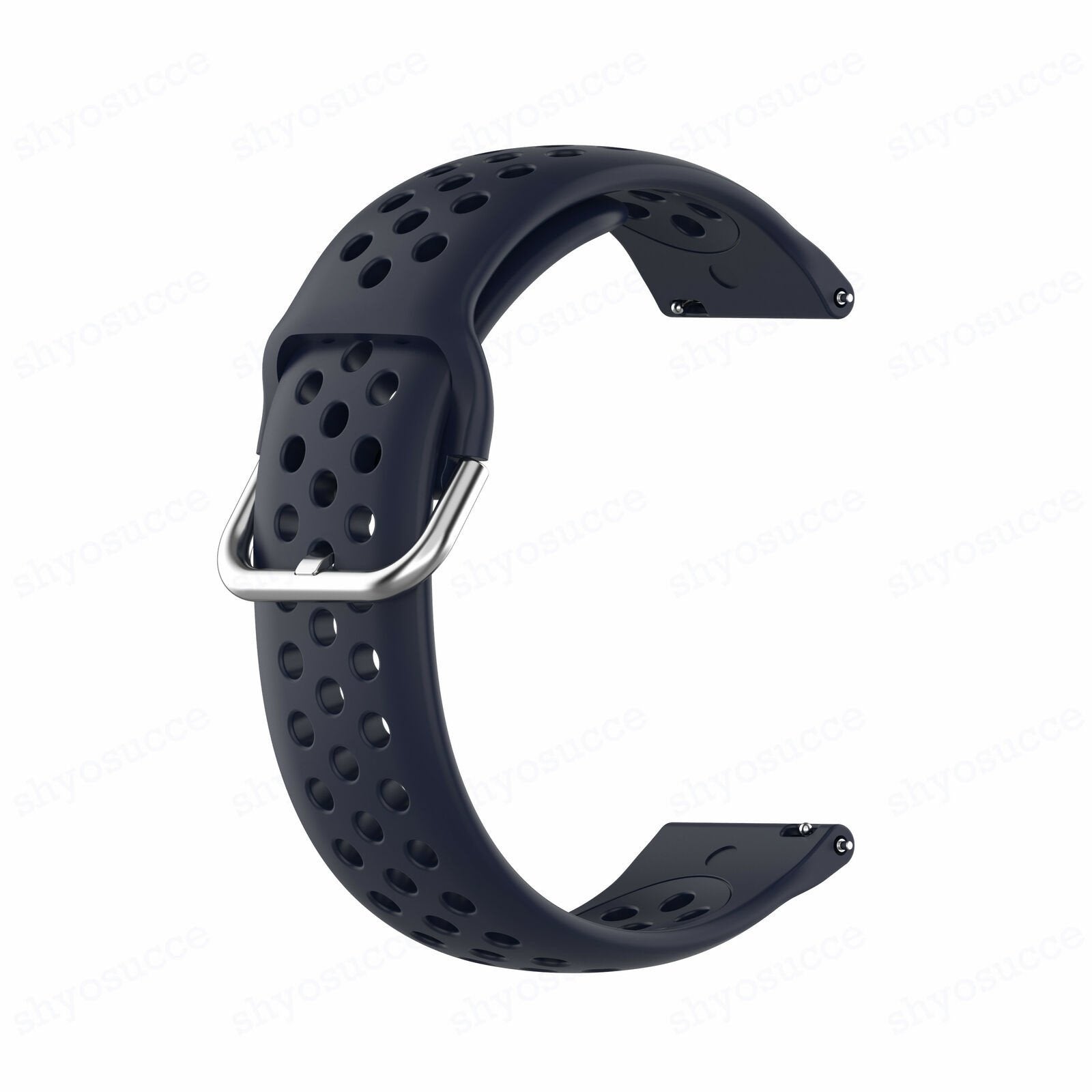 Breathable Silicone Strap, dark blue, without a watch, 3/4 front view