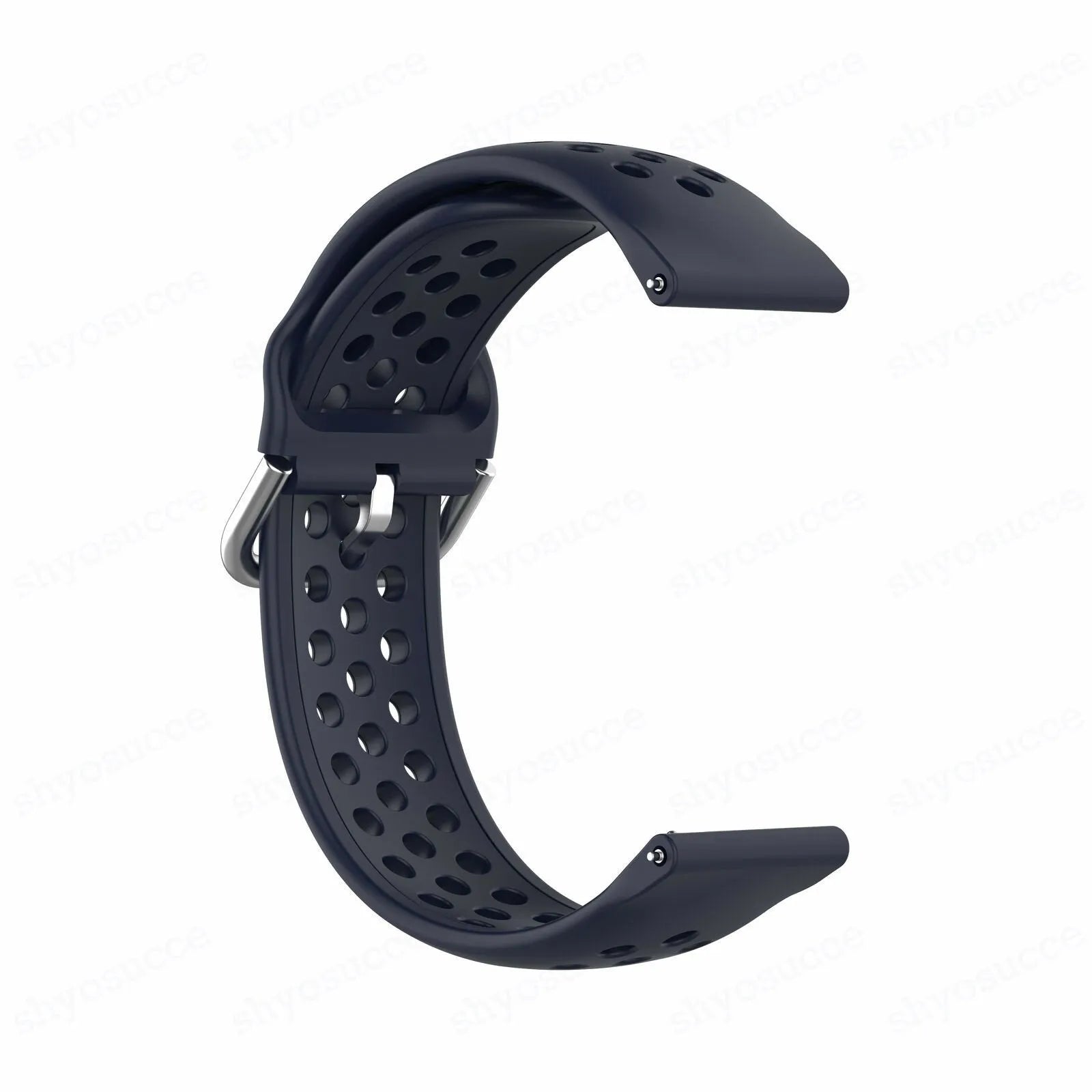 Breathable Silicone Strap, dark blue, without a watch, 3/4 front view
