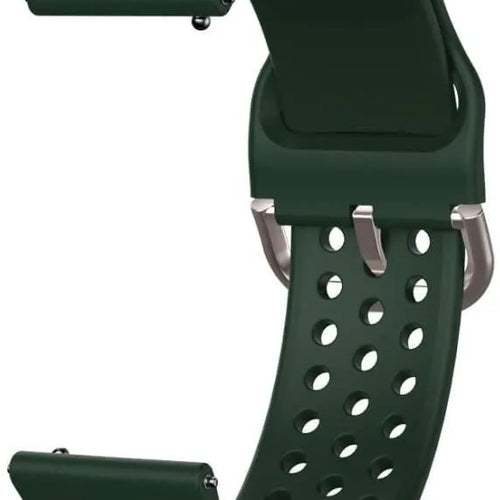 Breathable Silicone Strap, army green, without a watch, 3/4 front view
