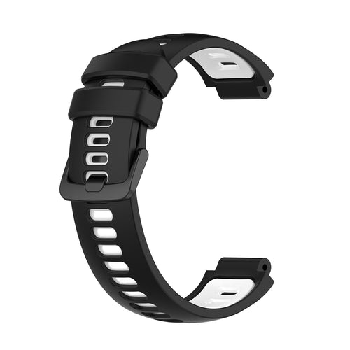 Silicone Sport Strap, black/white, without a watch, 3/4 front view