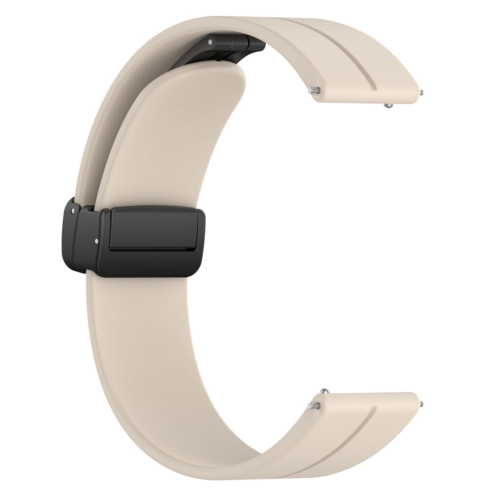 D-Buckle Silicone Strap, starlight, without a watch, 3/4 front view