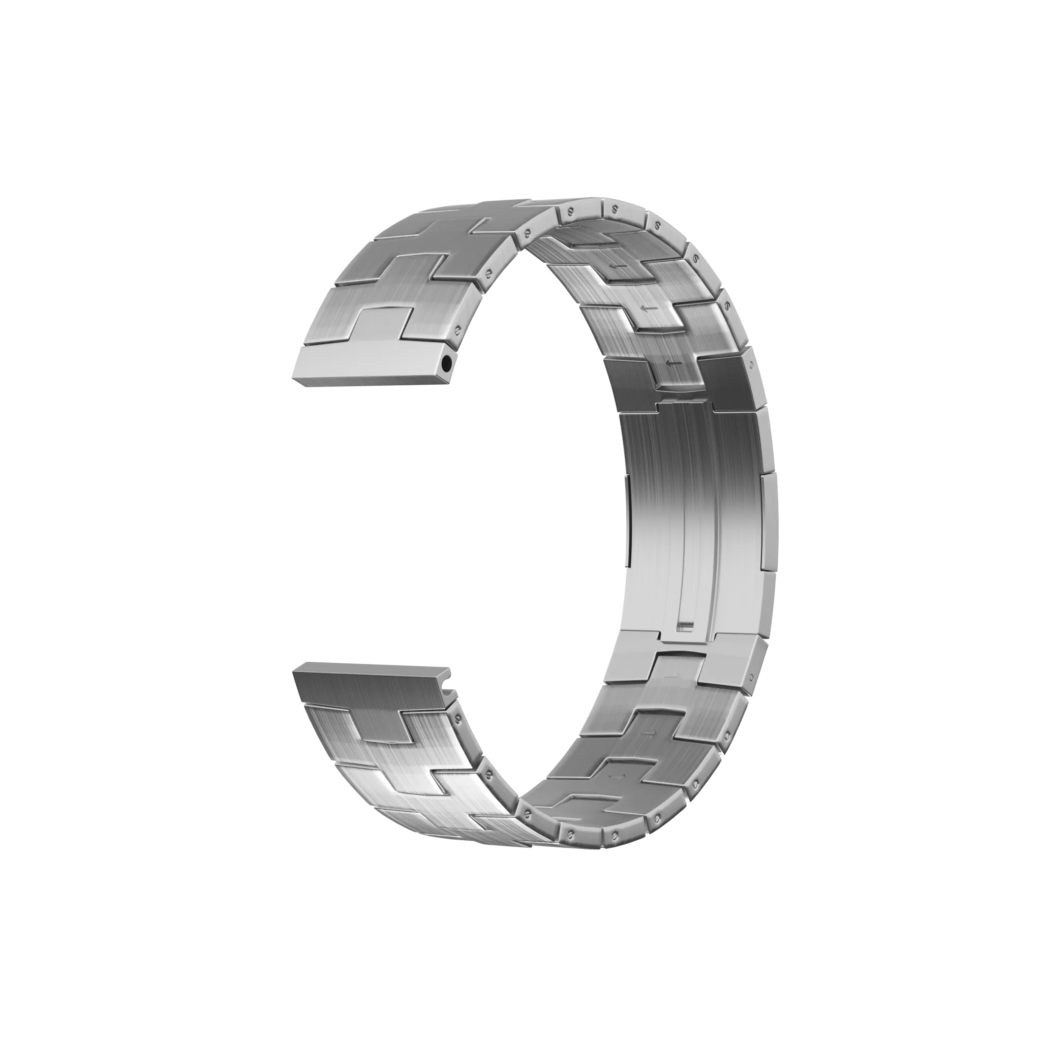 Oppo Watch S Titanium Grain Strap (Flat Clasp) (Silver)