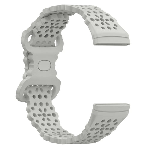 Patterned Silicone Strap, grey, without a watch, 3/4 front view