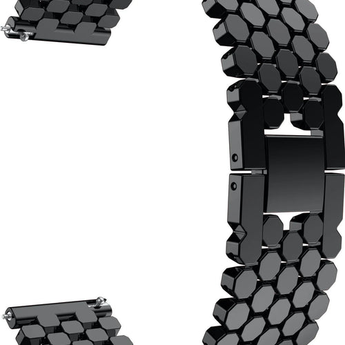 Steel Strap Hexagons, black, without a watch, 3/4 front view