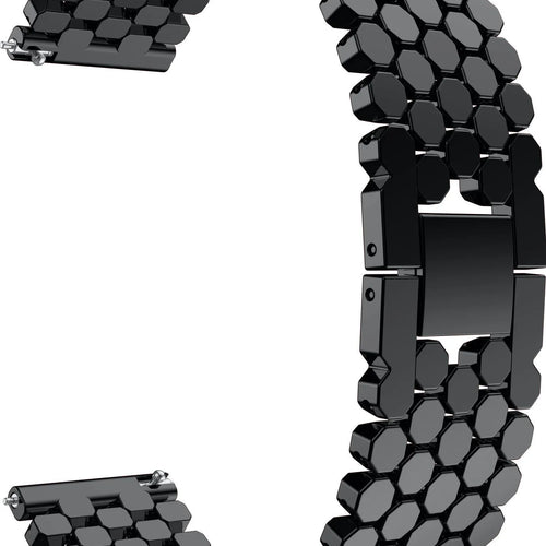 Steel Strap Hexagons, black, without a watch, 3/4 front view