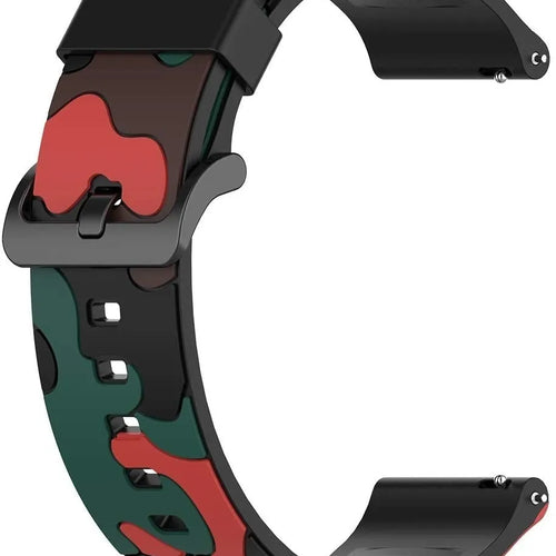 Silicone Camo Strap, red, without a watch, 3/4 front view