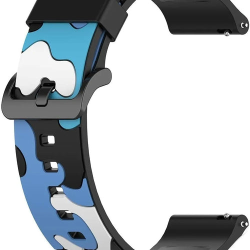 Silicone Camo Strap, blue, without a watch, 3/4 front view