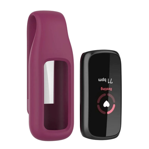 Silicone Clip, burgundy, without a watch, 3/4 front view