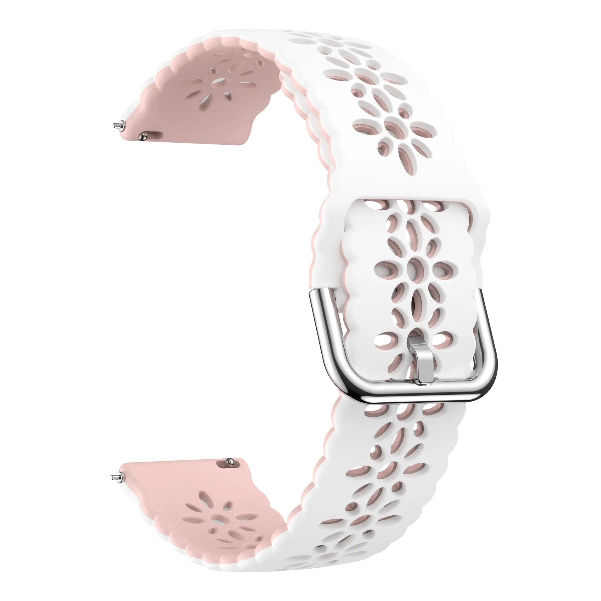 Coros Pace 2 Patterned Silicone Strap (lWhite/Pink)