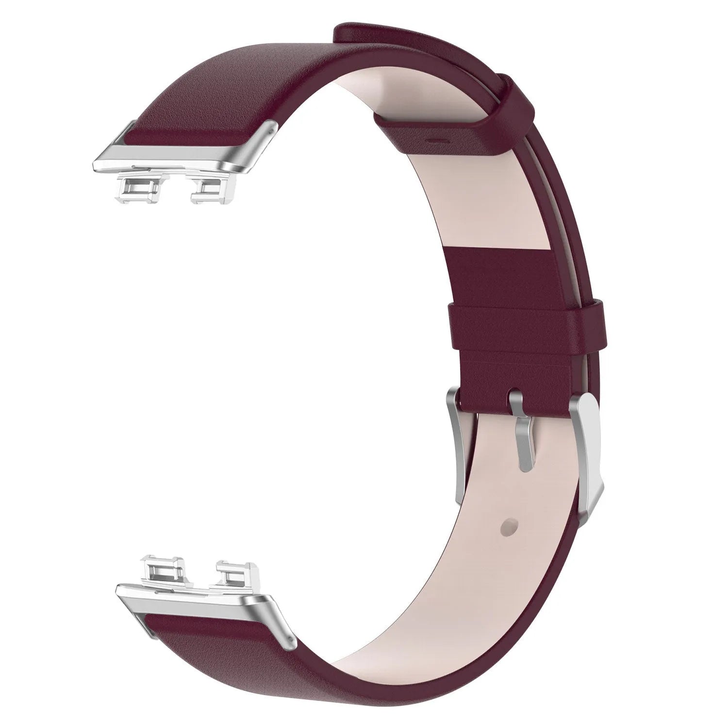 Leather Strap, wine red, without a watch, 3/4 front view