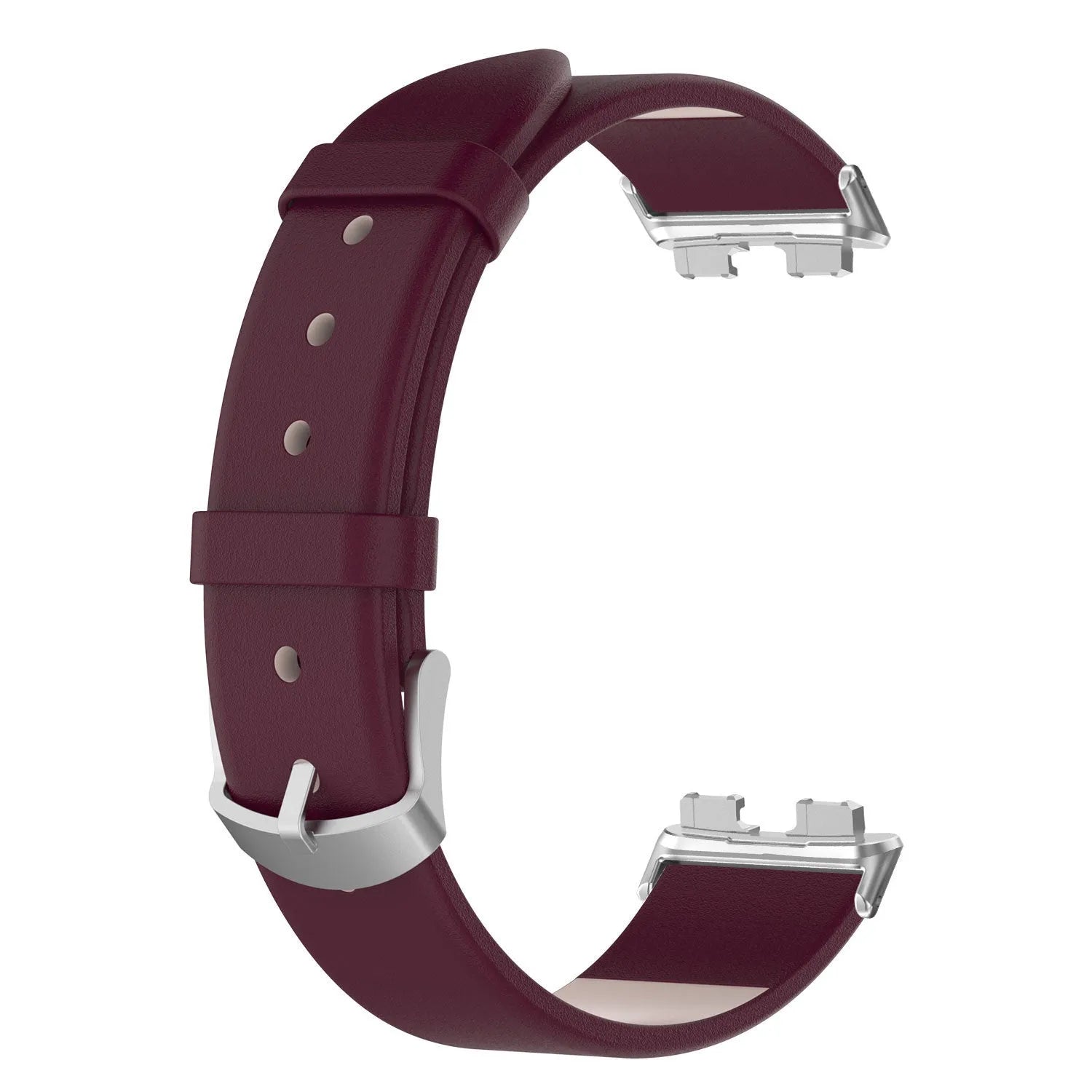 Leather Strap, wine red, without a watch, 3/4 front view