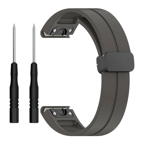 D-Buckle Silicone Strap, dark grey, without a watch, 3/4 rear view