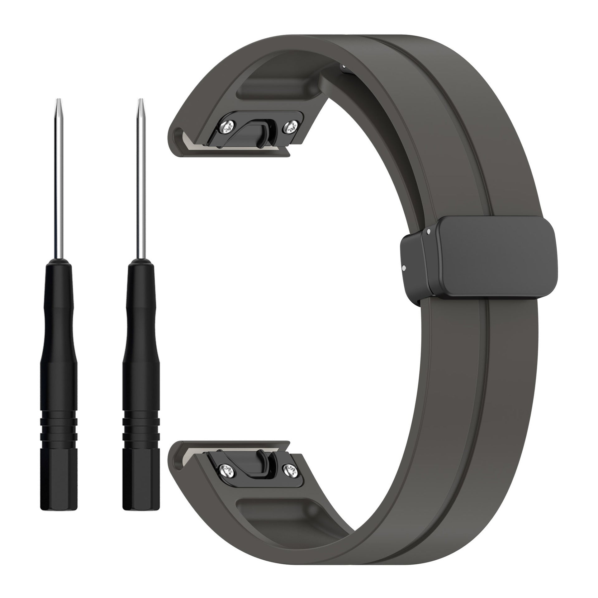 Garmin D2 Mach 2 - 47mm D-Buckle Silicone Strap (Dark Grey)