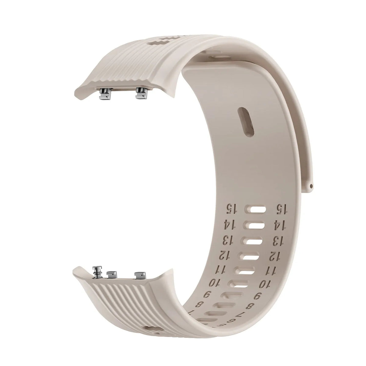 Silicone Strap, beige, without a watch, 3/4 rear view