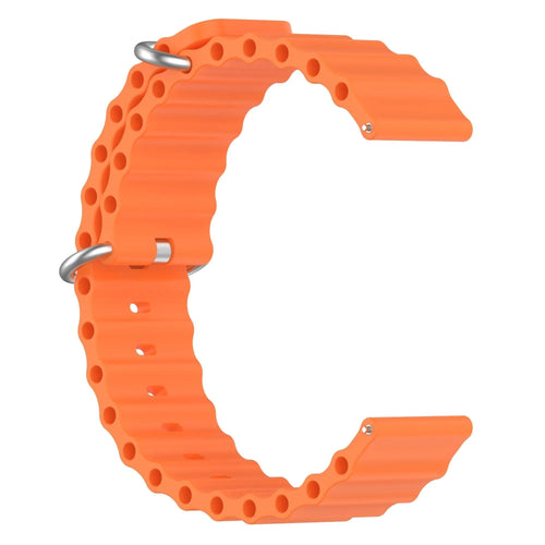 Silicone Ocean Strap, orange, without a watch, 3/4 rear view