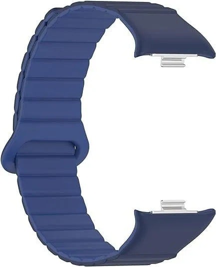 Magnetic Silicone Strap, duo blue, without a watch, 3/4 rear view