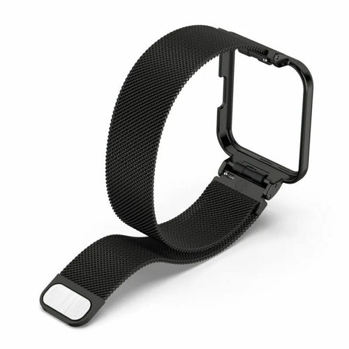 Milanese Strap, black, without a watch, 3/4 rear view