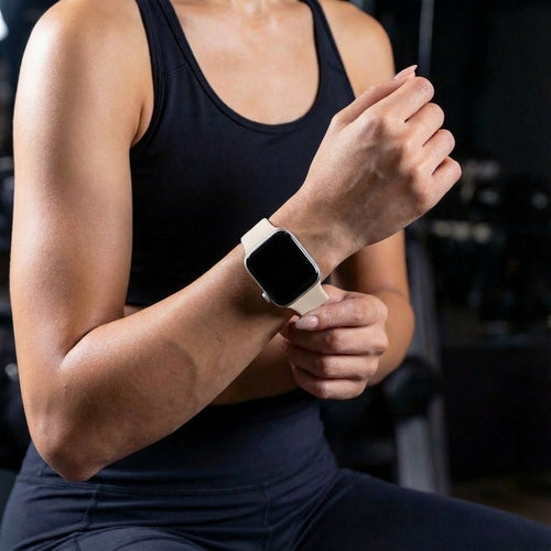 Bandz Apple Watch Dual Snap Silicone Strap (Starlight)