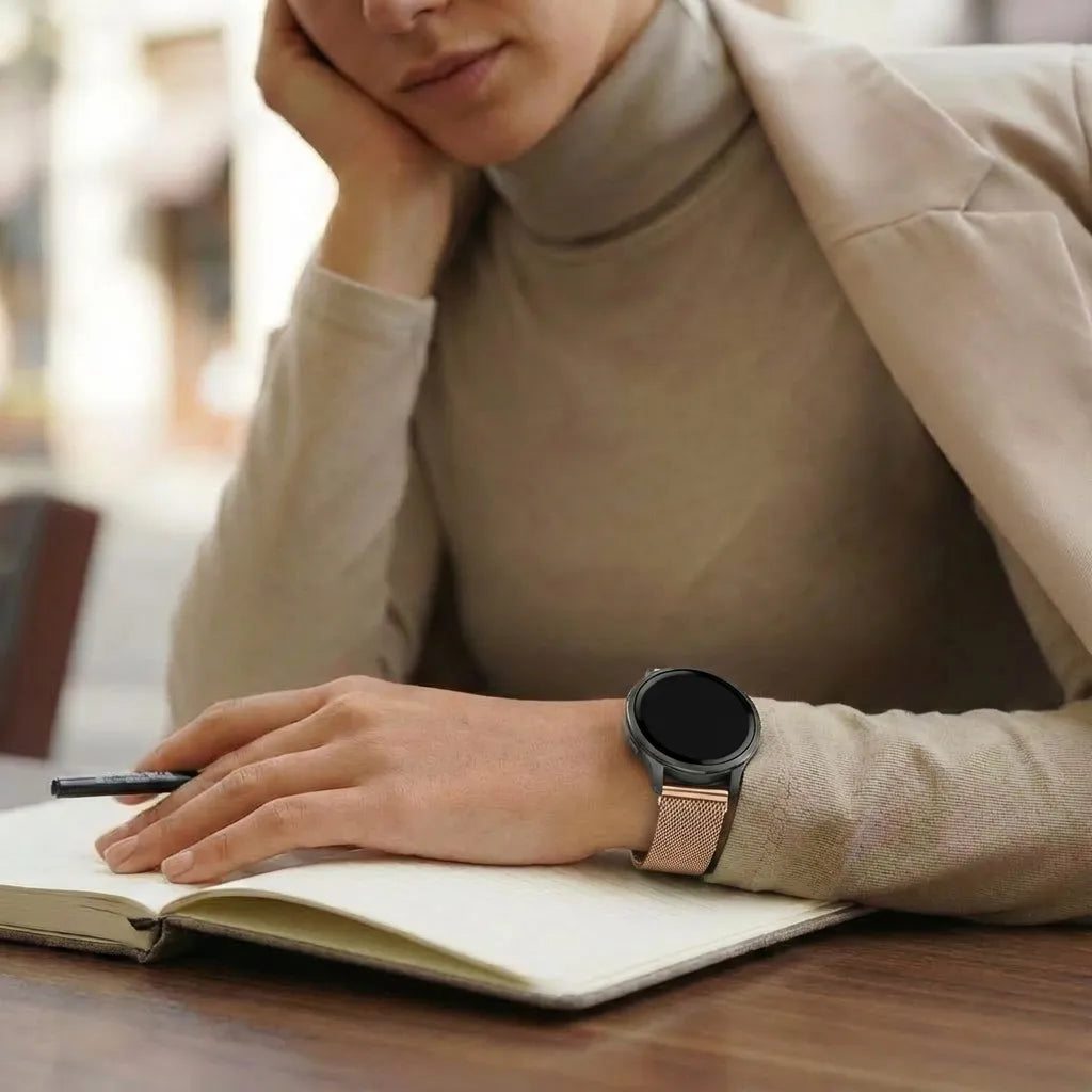 Bandz Garmin Bounce 2 Milanese Loop Strap (Rose Gold)