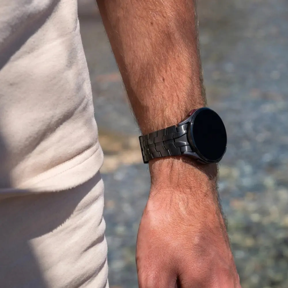 Bandz Samsung Galaxy Watch 7 - 44mm Steel Strap 'Iron' (Black)