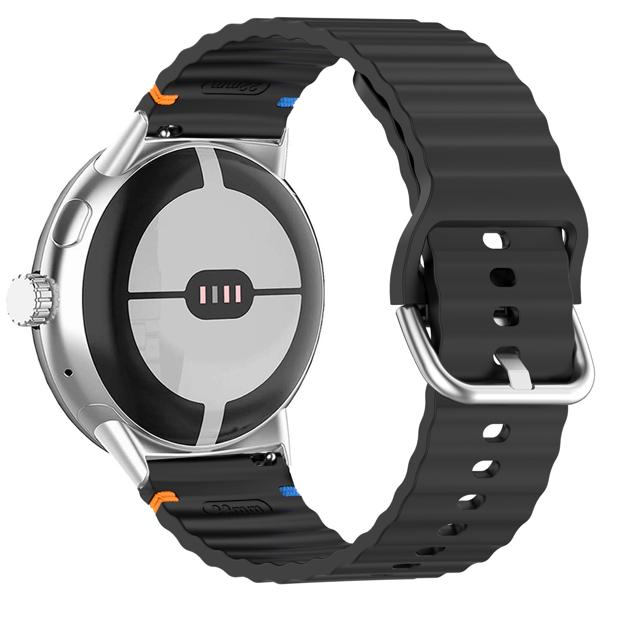 Google Pixel Watch 3 - 45mm Wave Silicone Strap (Black)
