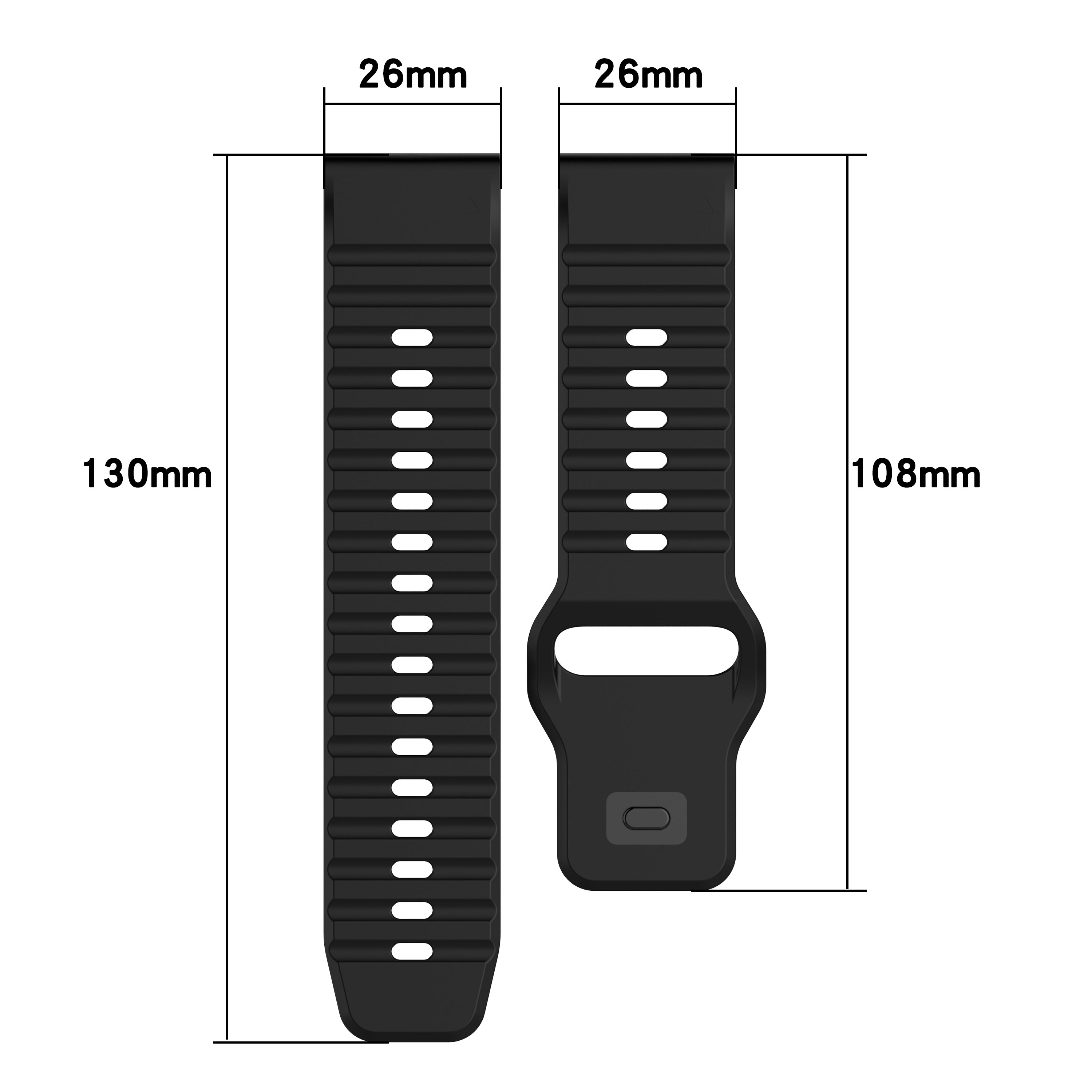 Garmin Tactix 8 - 51mm Outdoor Silicone Strap (Black)