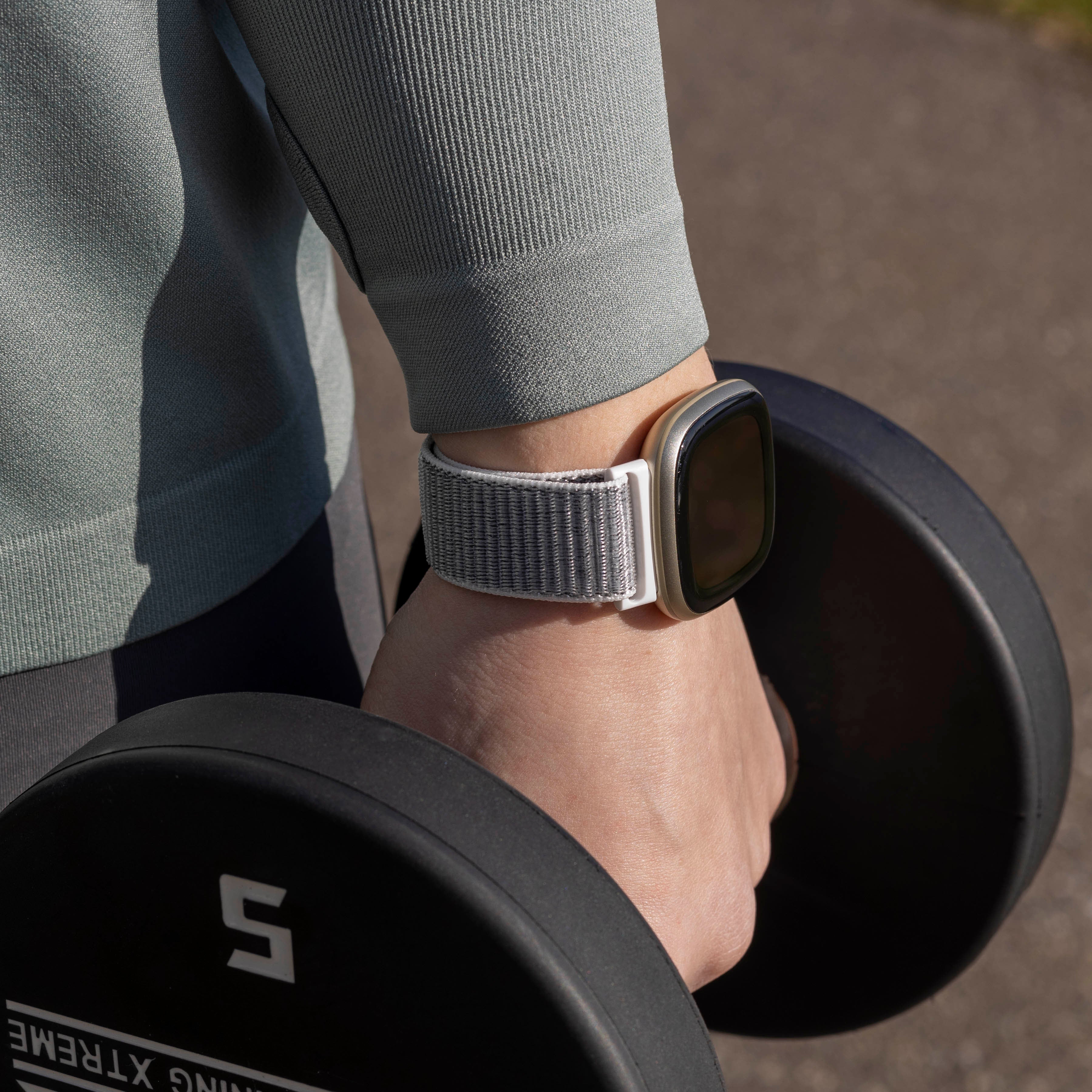 Fitbit Versa Canvas Nylon Strap (Gray Mix)