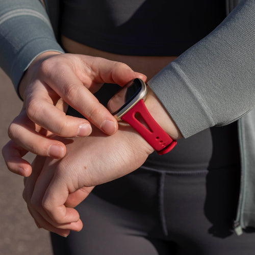 Fitbit Versa 3 Luxury Silicone Strap (Rose Red)