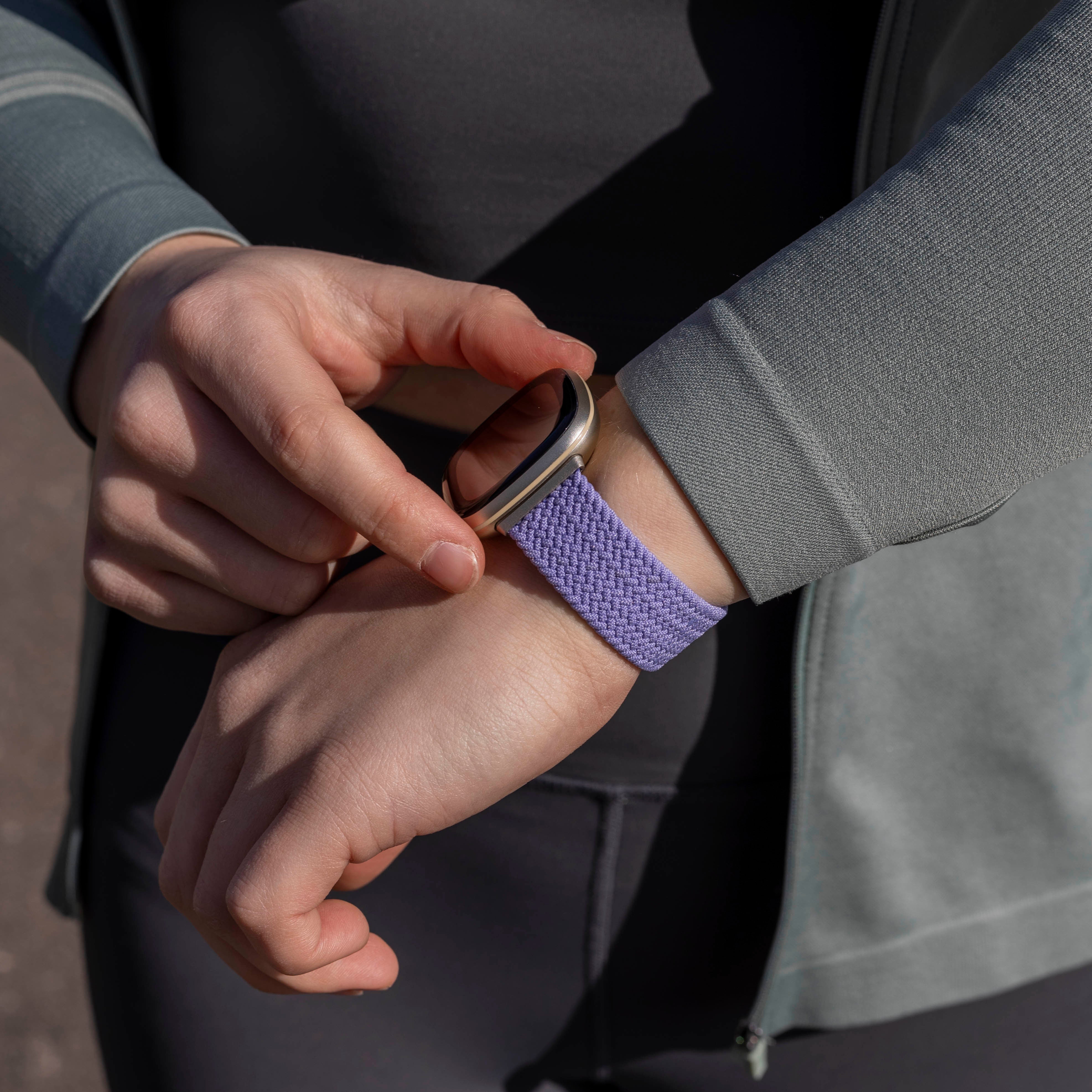 Fitbit Sense Adjustable Braided Strap (Lila)
