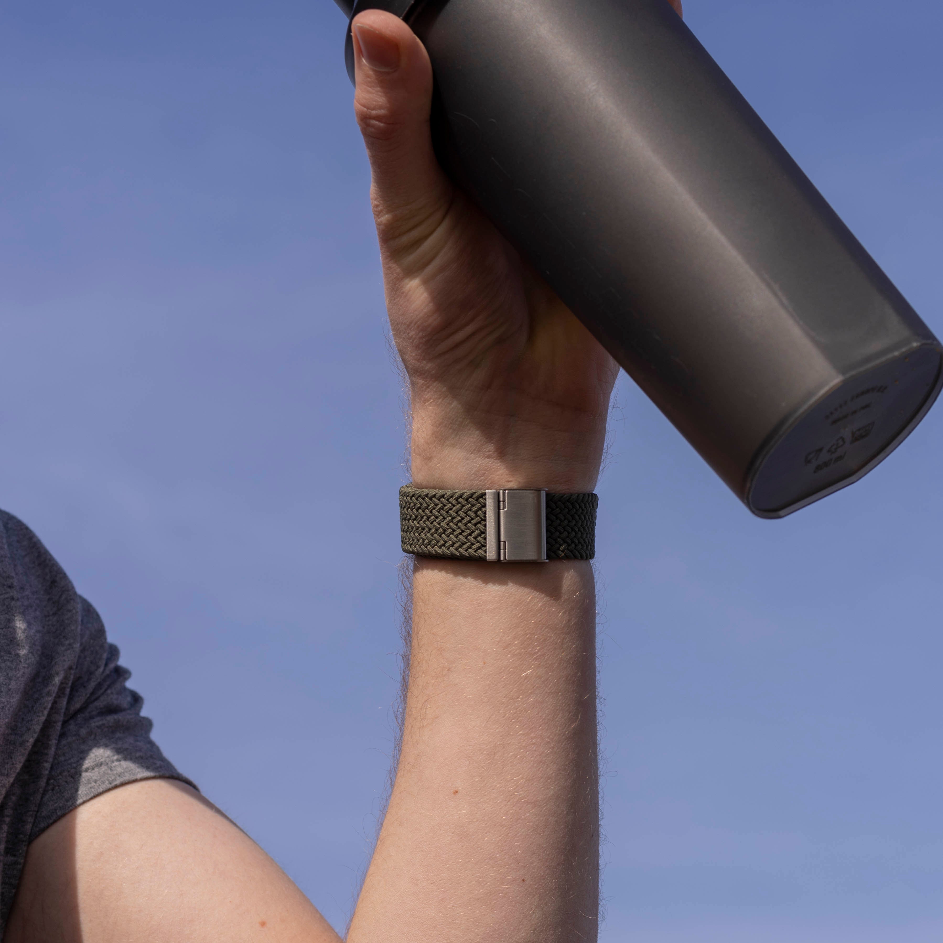 Fitbit Versa 3 Adjustable Braided Strap (Olive Green)