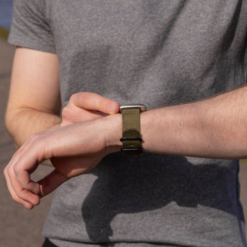 Fitbit Versa 3 Nylon Strap with Buckle (Green)