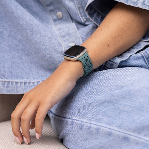 Fitbit Versa 3 Silicone Strap with Pattern (Green)