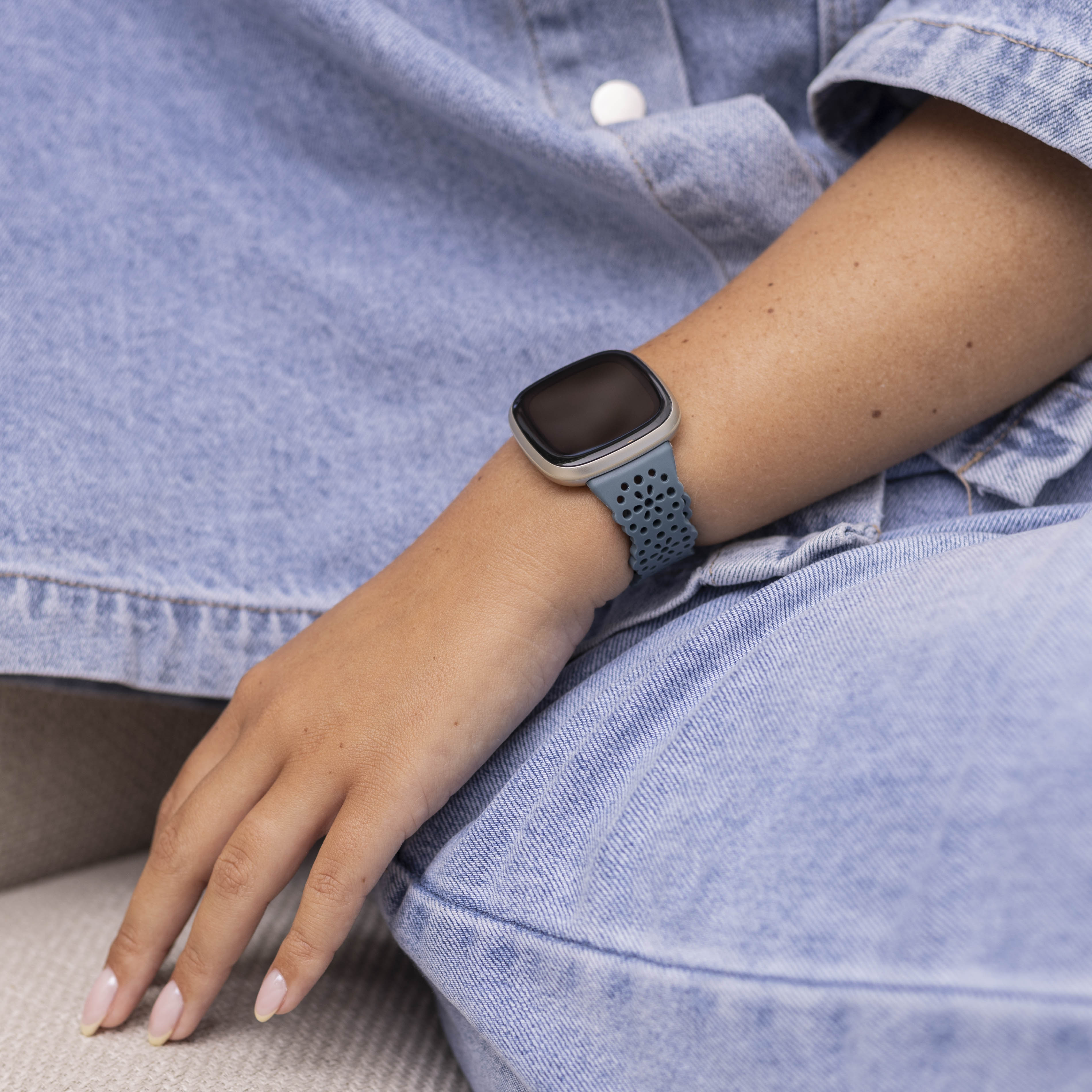 Fitbit Versa 3 Silicone Strap with Pattern (Greyblue)