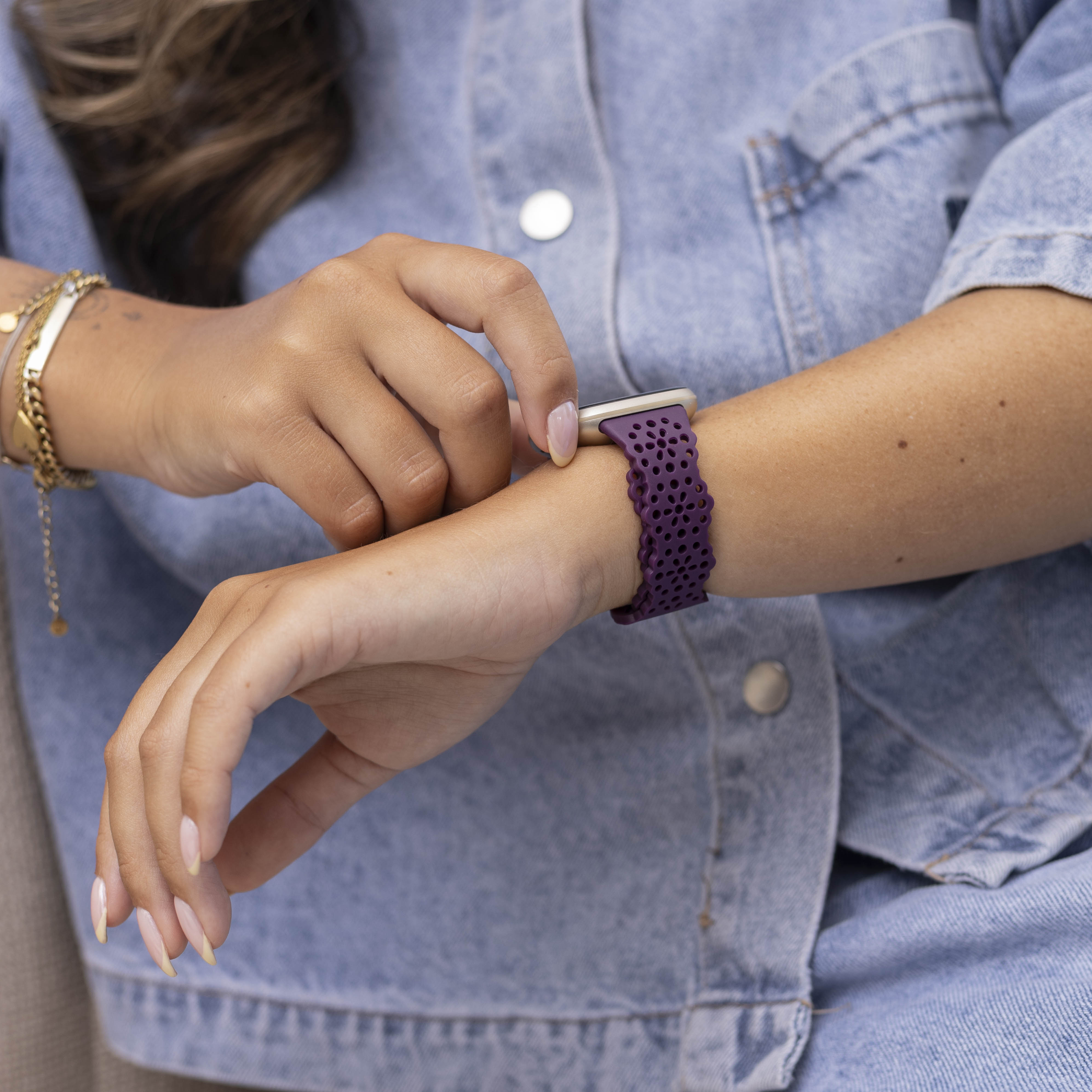 Fitbit Sense Silicone Strap with Pattern (Purple)