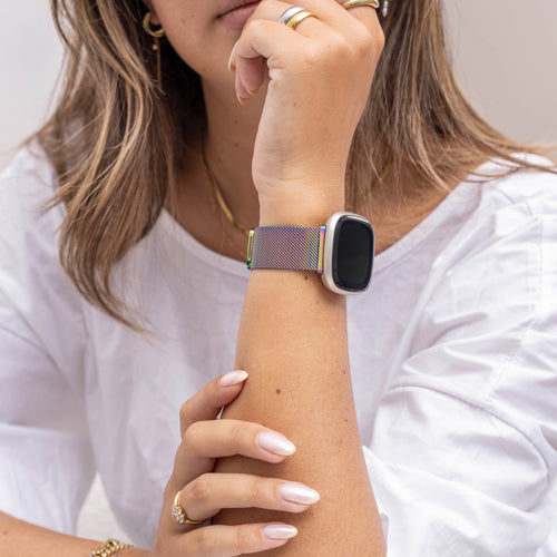 Fitbit Sense Milanese Strap (Pearlescent)