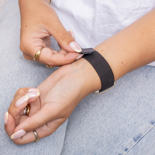 Fitbit Versa 3 Milanese Strap (Black)