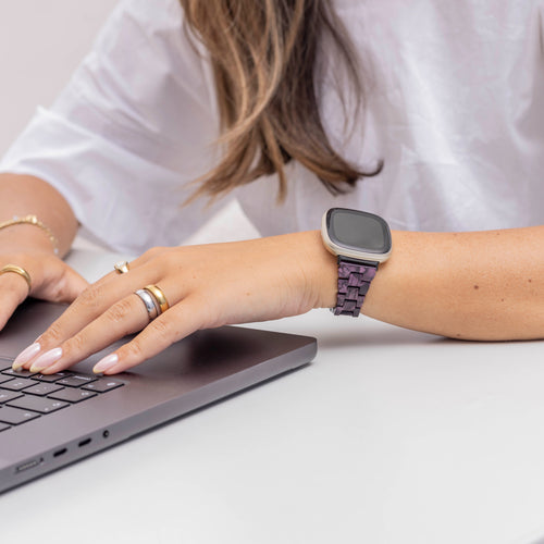 Fitbit Versa 3 Resin Strap (Black/Purple)